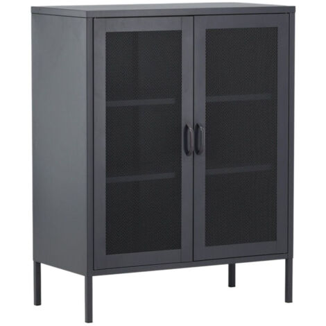 Buffet 2 Portes en Métal "Misha" 101cm Gris