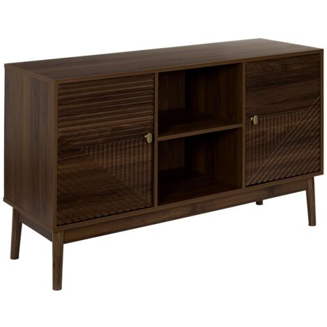 Buffet 2 portes et 2 niches effet noyer TIFFANY