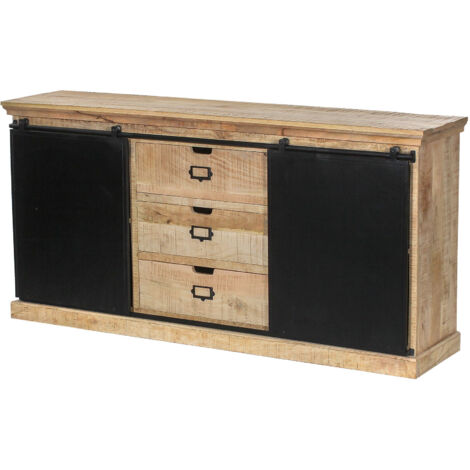 Buffet 2 portes et 3 tiroirs en bois de manguier - MANGORA