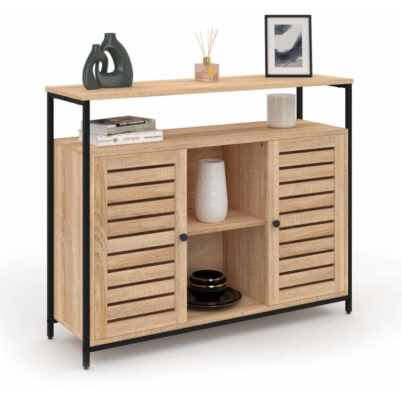Buffet 2 portes persiennes 100 cm halifax design industriel