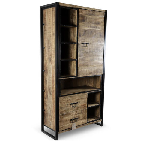 Buffet 2 tiroirs - Bois - Marron - Décoration d'Autrefois