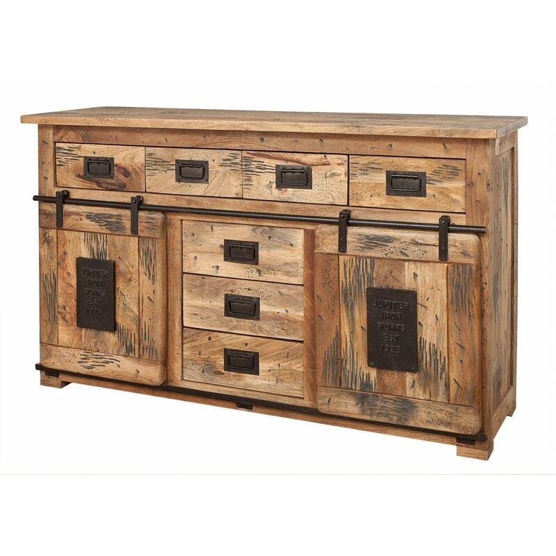 Buffet 150x45 Manguier laqué Bois naturel railway 119
