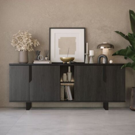 Buffet 205x49x83 cm palissandre noir