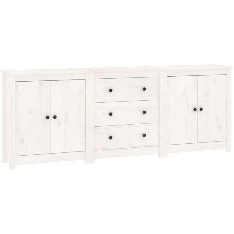 Vidaxl - Buffet Blanc 210x35x80 cm Bois massif de pin