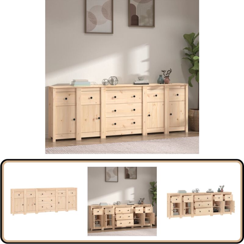 Vidaxl - Buffet 230x35x80 cm Bois massif de pin - Buffet - Meuble De Rangement - Commode - Bois Massif - Pin