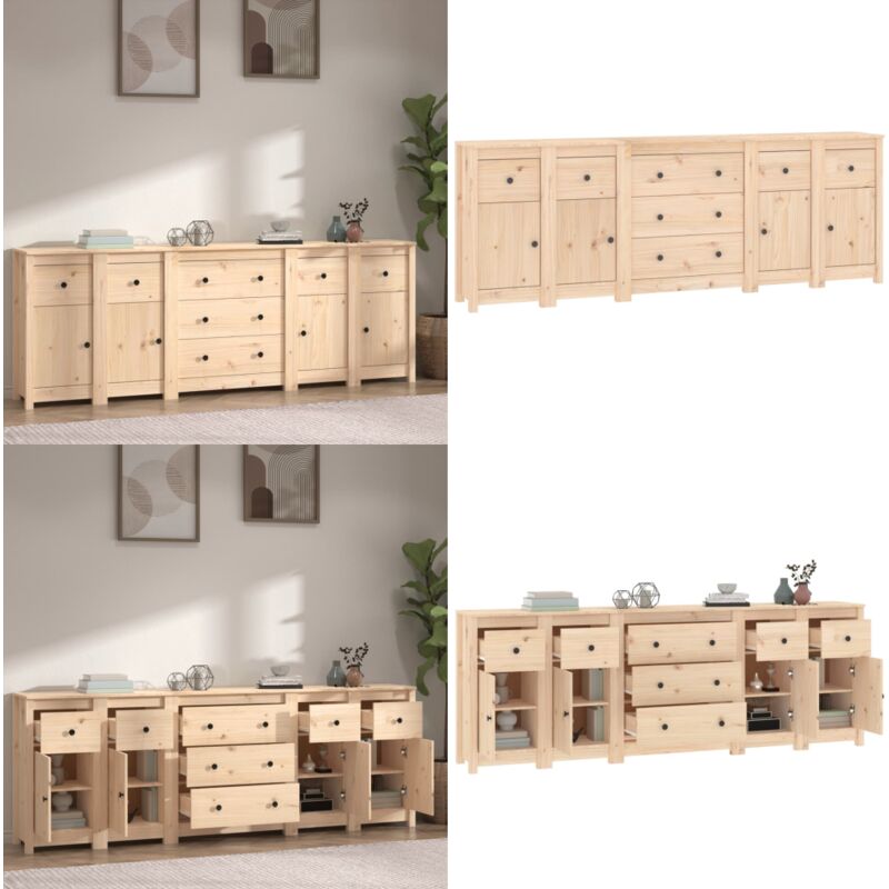 Vidaxl - Buffet 230x35x80 cm Bois massif de pin - Buffet - Meuble De Rangement - Commode - Bois Massif - Pin - Home & Living