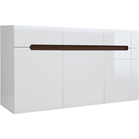 Buffet 3 ante 3 cassetti Darrel bianco 84cm