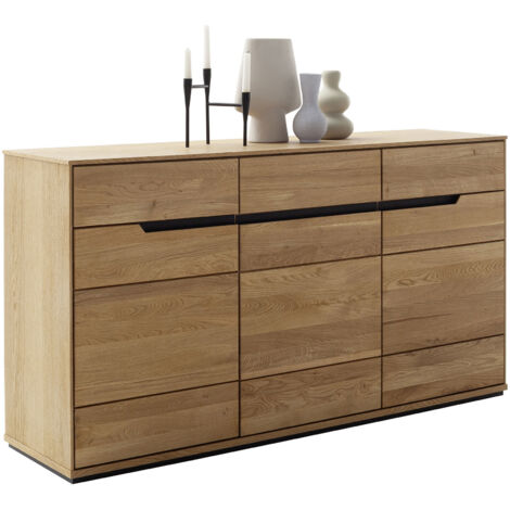 Buffet 3 portes 3 tiroirs 153x41x82 cm en chêne - AHRI