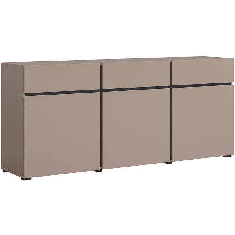 Petits-meubles - Buffet 3 portes 3 tiroirs Lilia Taupe