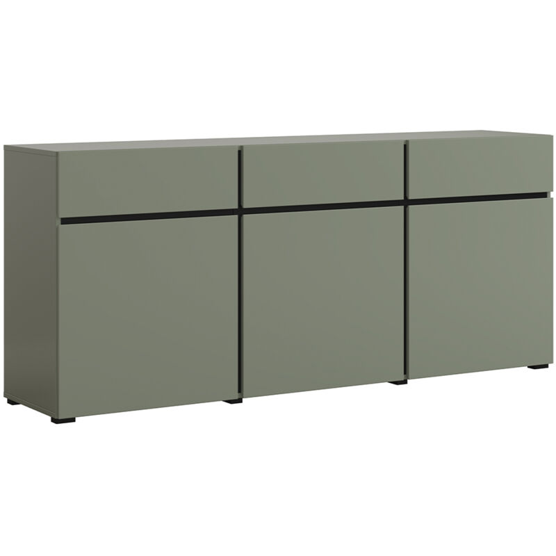 Petits-meubles - Buffet 3 portes 3 tiroirs Lilia Vert