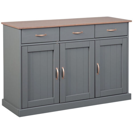 Buffet 3 Portes & 3 Tiroirs "Zernan" 131cm Gris