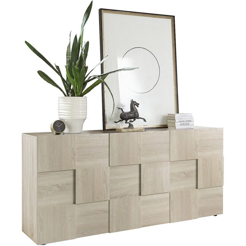 CALICOSY - Buffet Dama 3 portes style damier - L181 cm