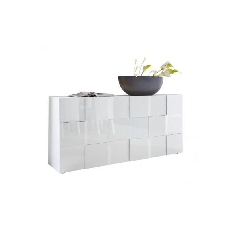 Les Tendances - Buffet 3 Portes - Blanc Laque brillant - L181xP42xH84 cm - milano
