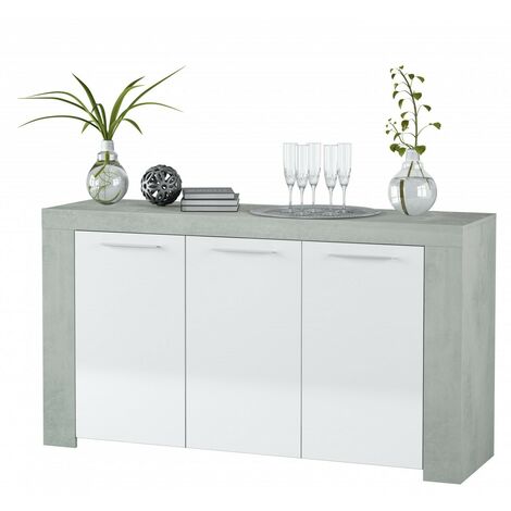 Buffet 3 Portes Cm. 42 x 144 x 80 blanc gris