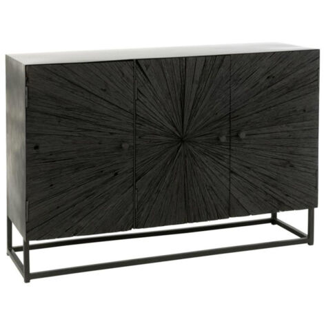 Buffet 3 Portes en Bois "Shanil" 120cm Noir