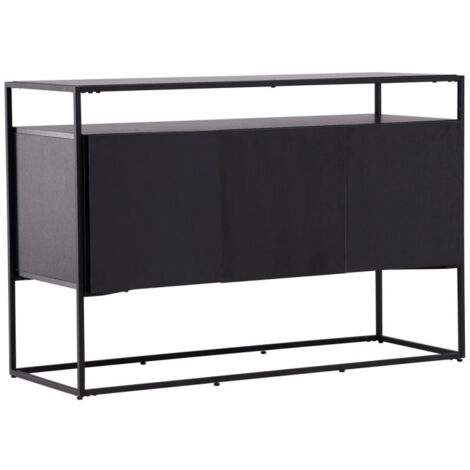 Buffet 3 Portes en Teck "Kingsport" 120cm Noir