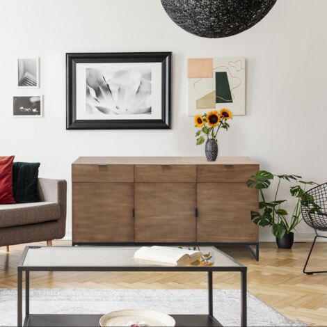 Buffet 3 portes Et 3 Tiroirs Panara Bois Chêne Clair - Chêne clair