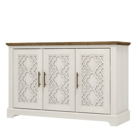 Buffet 3 portes ,Buffet et enfilade, Commode, Meuble TV GALANO Enfield , 116.1cm L X 39.8cm W X 74.4cm H ,Meuble de Salon Moderne - Couleur nouveau blanc
