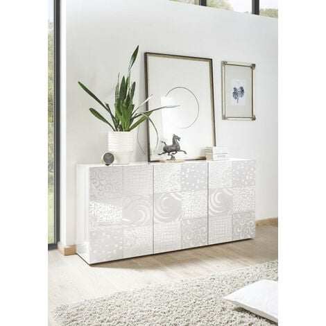 AZURA HOME DESIGN Buffet 3 portes MIREL Blanc 181 cm