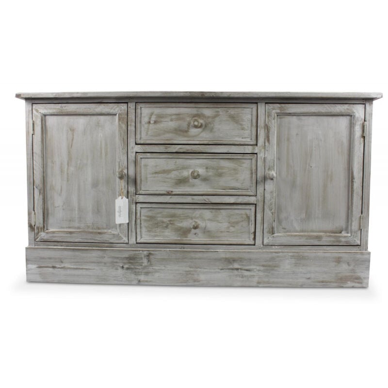 Buffet 3 tiroirs - Bois - Blanc - Décoration d'Autrefois