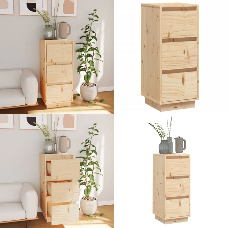 Vidaxl - Buffet 32x34x75 cm Bois massif de pin - Buffet Design - Meuble Rangement - Commode Bois - Bibliothèque Moderne - Mobilier Chambre - Home &