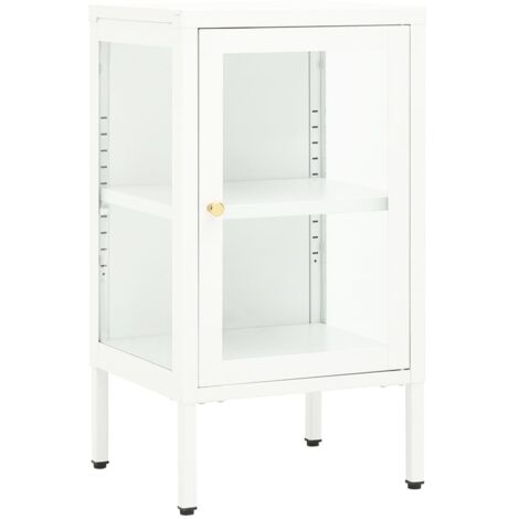 Buffet 38x35x70 cm Métal et verre vidaXL