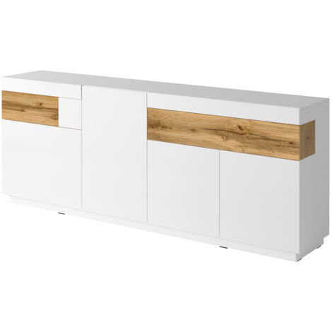 Buffet 4 ante 2 cassetti Andrea bianco e marrone 85cm
