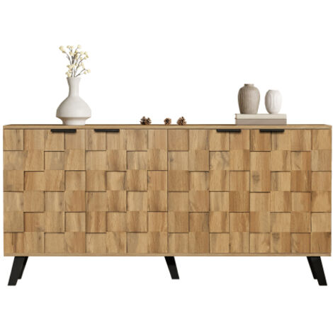 Buffet 4 portes, 160,5 x 35,5 x 78 cm - salon, chambre et salle à manger