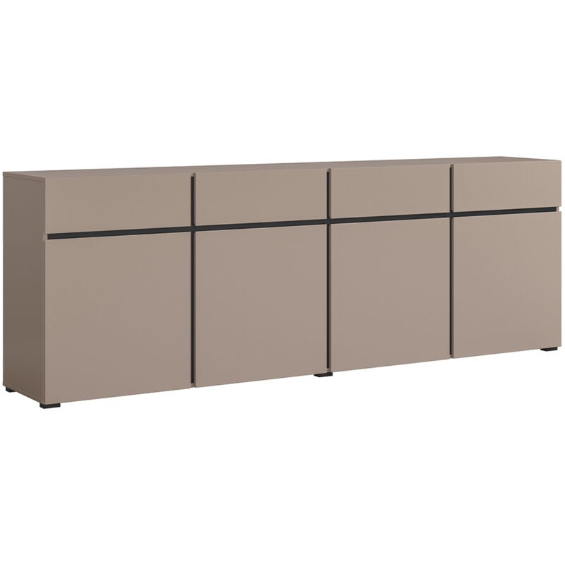 Petits-meubles - Buffet 4 portes 4 tiroirs Lilia Taupe