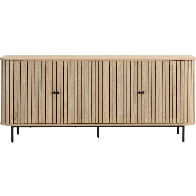 Buffet 4 portes couleur chêne 168 cm - Solna