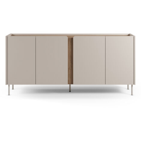 Buffet 4 portes en bois et métal L180cm - Beige - BOXY