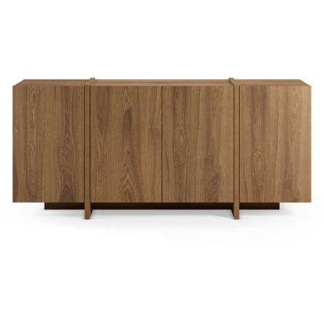 Buffet 4 portes en bois L180cm - Bois foncé - Nicole