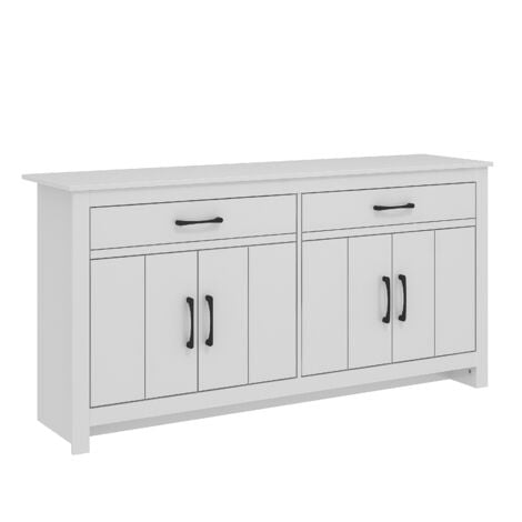 multifonctionnel,Commode, Meuble TV GALANO Limestone - 154cm L x 39.8cm W x 76.6cm H,pour salon, entrée, couloir - Couleur gris claire