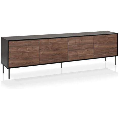 Buffet 4 portes MILANO-S noir/noyer