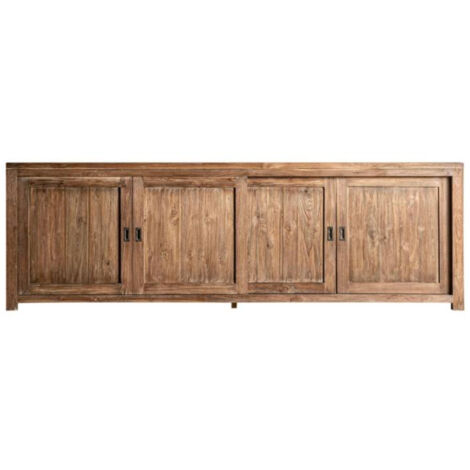 Buffet 4 portes NYSTED – Teck recyclé et bois de chemin de fer marron