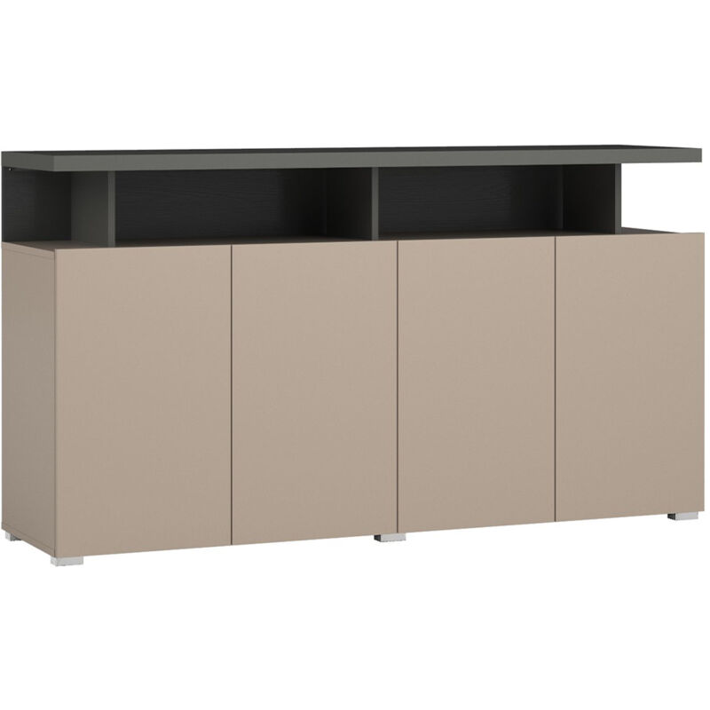 Petits-meubles - Buffet 4 portes Opio Taupe et Anthracite