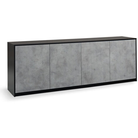 Buffet 4 portes TUX noir/ciment