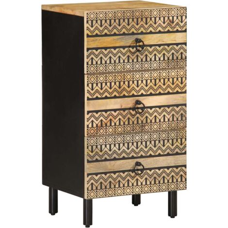 Buffet 40x33,5x75 cm bois de manguier brut massif