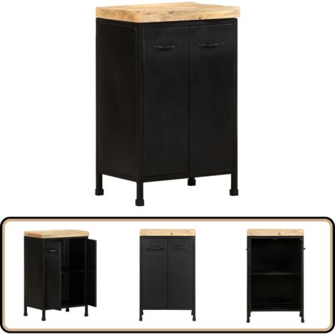 Buffet 47x35x76 cm Bois de manguier brut - Buffet - Meuble De Rangement - Mobilier Industriel - Commode - Bois Massif