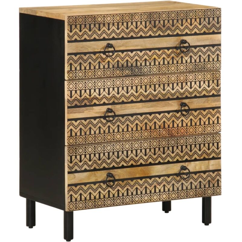 vidaXL Buffet 60x33,5x75 cm bois de manguier brut massif