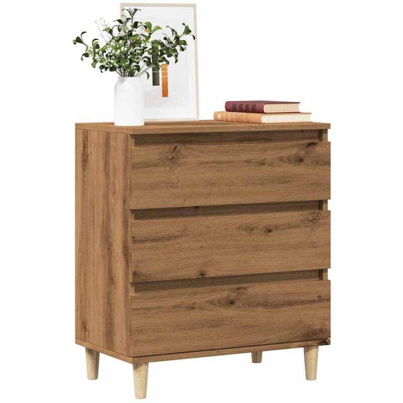 Buffet chêne artisanal 60x35x70 cm bois d'ingénierie vidaXL
