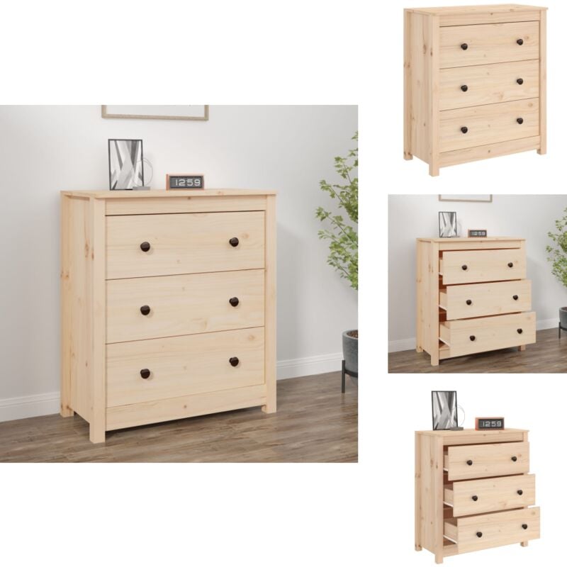 Vidaxl - Buffet 70x35x80 cm bois massif de pin - Buffet En Bois - Meuble De Rangement - Buffet Design - Mobilier Rustique - Commode