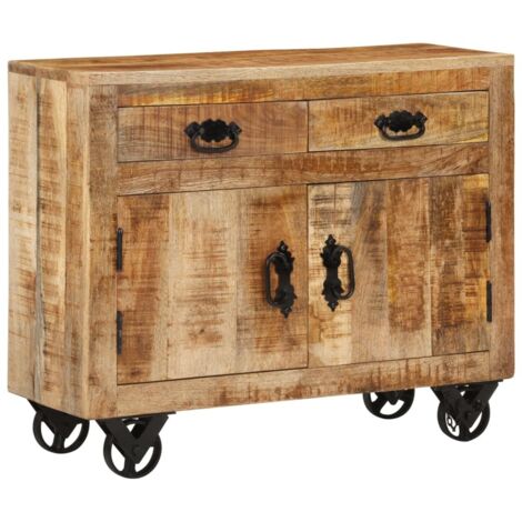 Buffet 80x30x65 cm aus rohem massivem Mangoholz