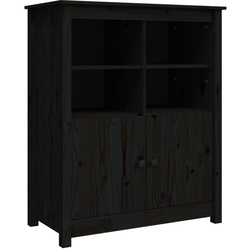 Vidaxl - Buffet Noir 83x41,5x100 cm Bois massif de pin