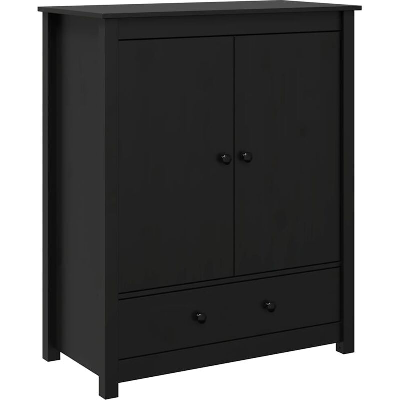 Vidaxl - Buffet Noir 83x41,5x100 cm Bois massif de pin