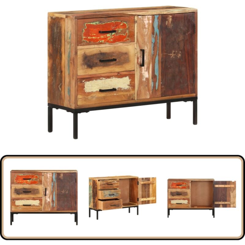 Vidaxl - Buffet 88x30x73 cm Bois de récupération solide - Buffet En Bois - Meuble De Rangement - Mobilier Vintage - Style Industriel - Commode