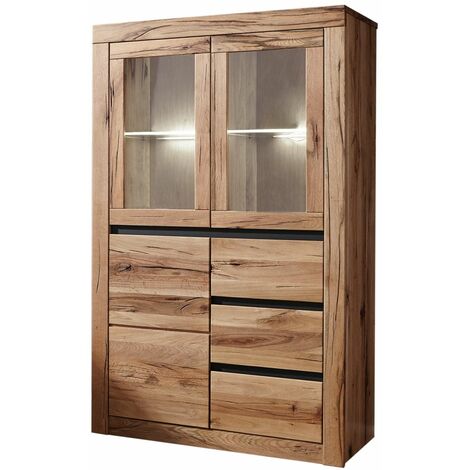 Buffet 95x42 Chênes sauvage et lombard huilé Bois naturel MONTREUX 123