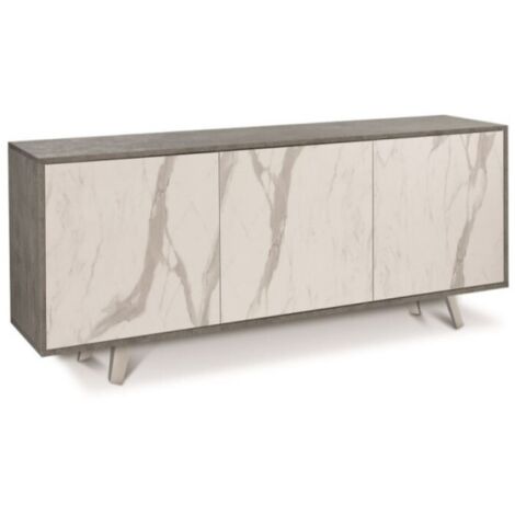 Buffet à trois portes Ciment Marbre 177x41x h74 cm