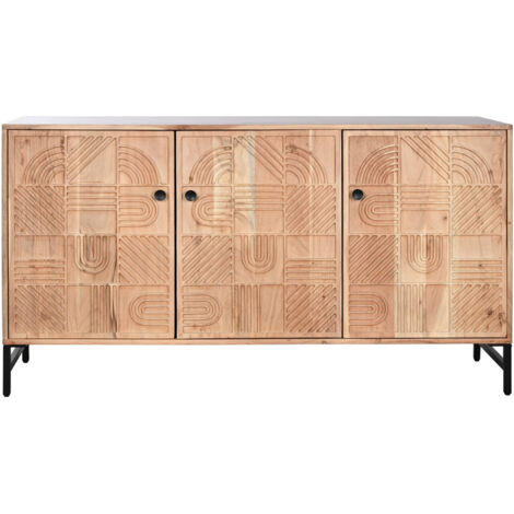 Buffet Acacia Metal 145X40X80 Marron