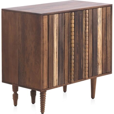 Buffet acacia multicolore à deux portes design naturel - Bois d'acacia multicolore naturel